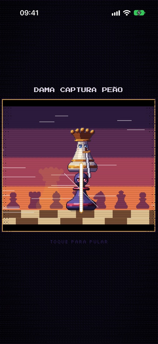 A dama corta o peão com a espada